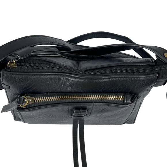 B.O.C. Black leather Crossbody Handbag - Picture 4 of 12